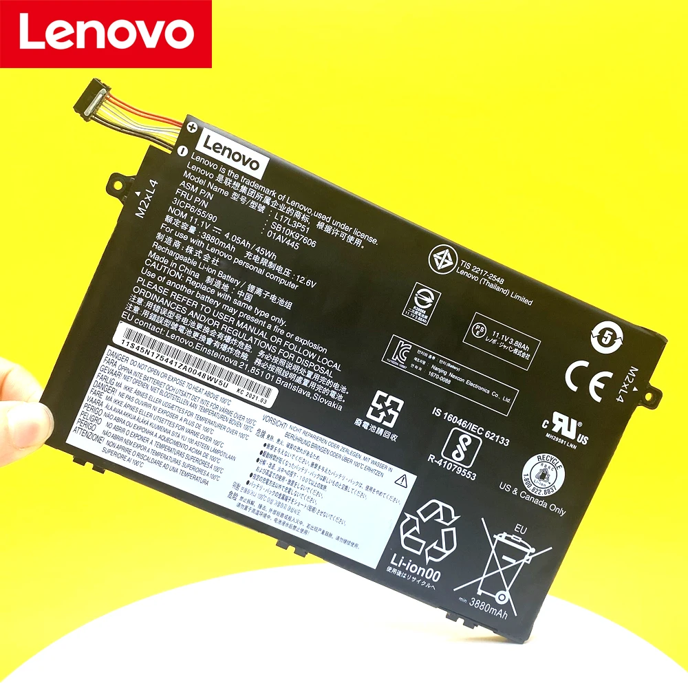 Lenovo-bateria Original do Portátil Thinkpad E480 E580 R480 R580 01av463 01av445 01av466 L17m3p53 Novo - Imagem 2