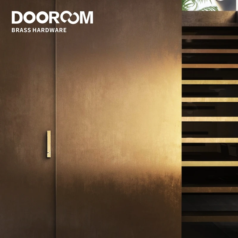 Dooroom Brass Sliding Door Lock Set Handles LOFT Nordic Push Pull Wood Door Interior Living Room Bathroom Balcony Kitchen