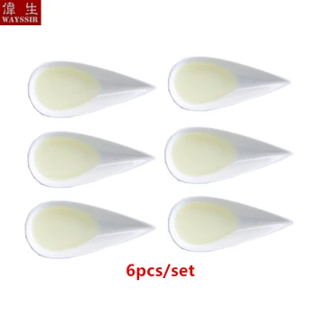 

6pcs Water Drop Snack Sauce White Porcelain Dish Spoon Restaurant Breakfast Buffet Cake Ceramic Wasabi Tableware Oil Dispenser