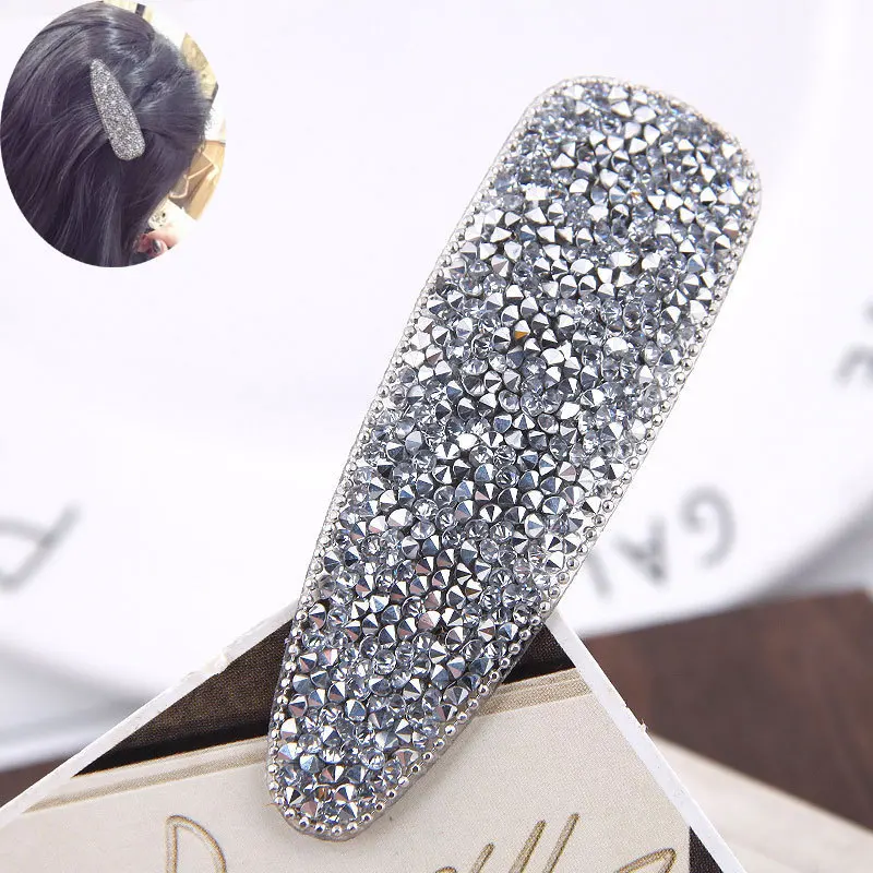 S1 -Silver В Корейском стиле; с цельными круглыми кристаллами заколки для волос Для женщин Шпильки ювелирное изделие в виде капли воды, прямоугольник геометрический заколки для волос зажим, аксессуар для волос в подарок для девочек - Цвет: S1 -Silver