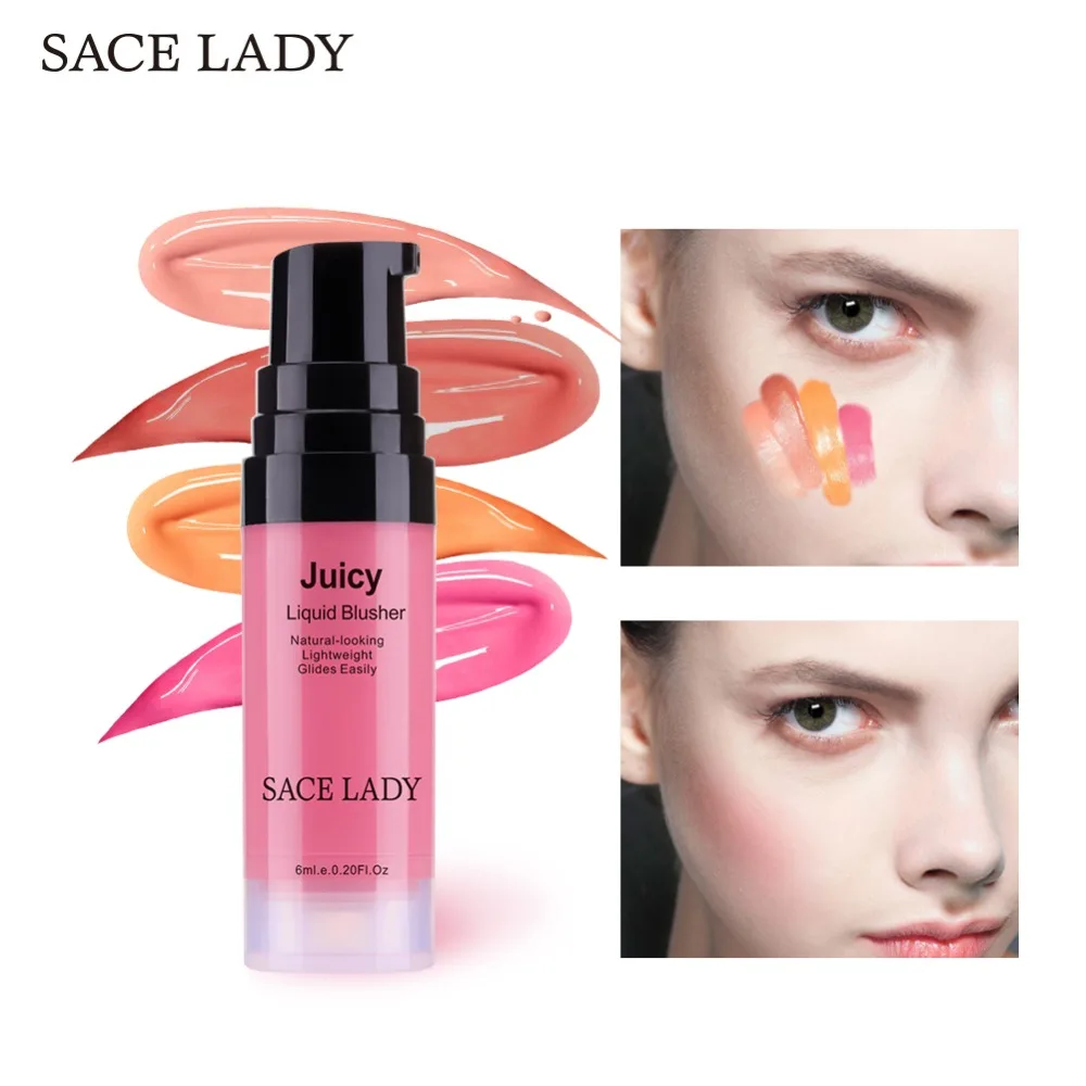 SACE LADY 4 вида цветов Жидкий Макияж румяна профессиональная персиковая щётка крем