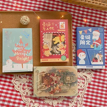 

5sets/1lot Christmas hour light Greeting Cards Postcards Birthday Letter Business Gift Card Set Message Card