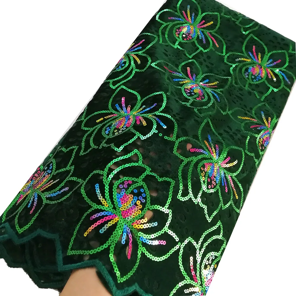 Dark green lace fabric-50777 (4)