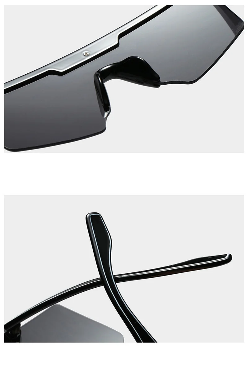 Модные один объектив Мужские солнечные очки больших размеров женские роскошные брендовые винтажное зеркало синие Черные ветрозащитные очки уникальная коробка для очков