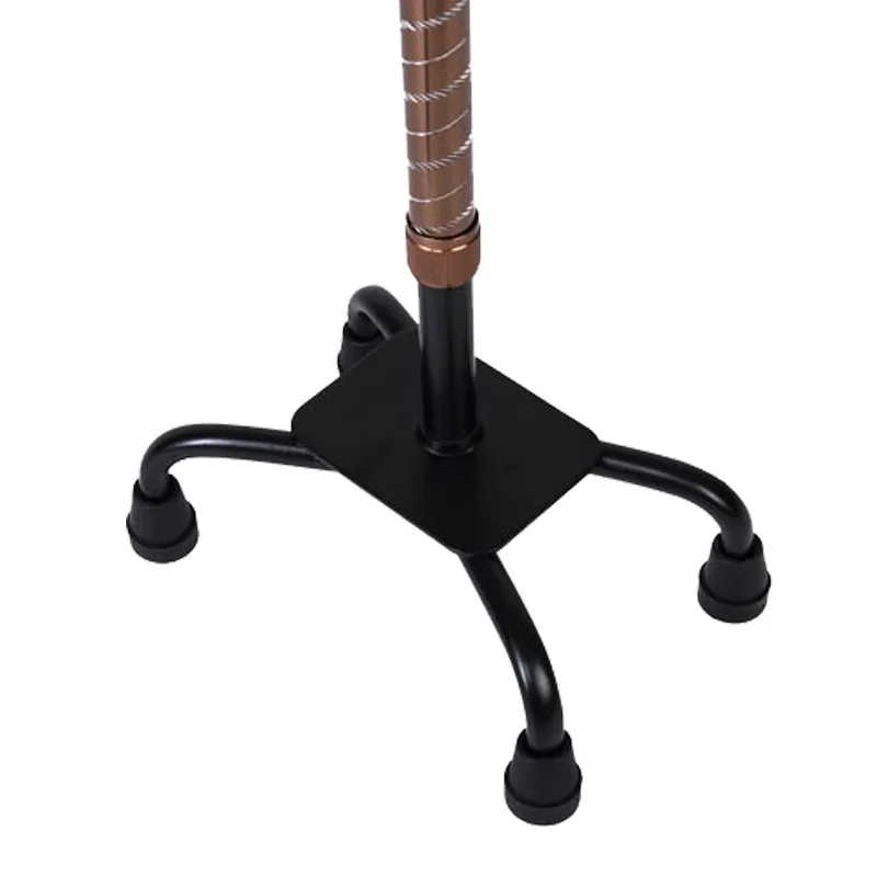 Cy Aluminum Alloy Walking Stick Old Man Single Foot Walking Stick Elderly Four Corners Wand Collapsible Anti-slip Stick