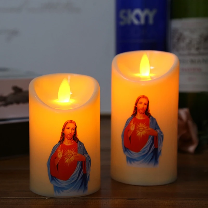 Spiritual LED Flameless Tealight Candle - Romantic Battery-Operated Pillar Lamp