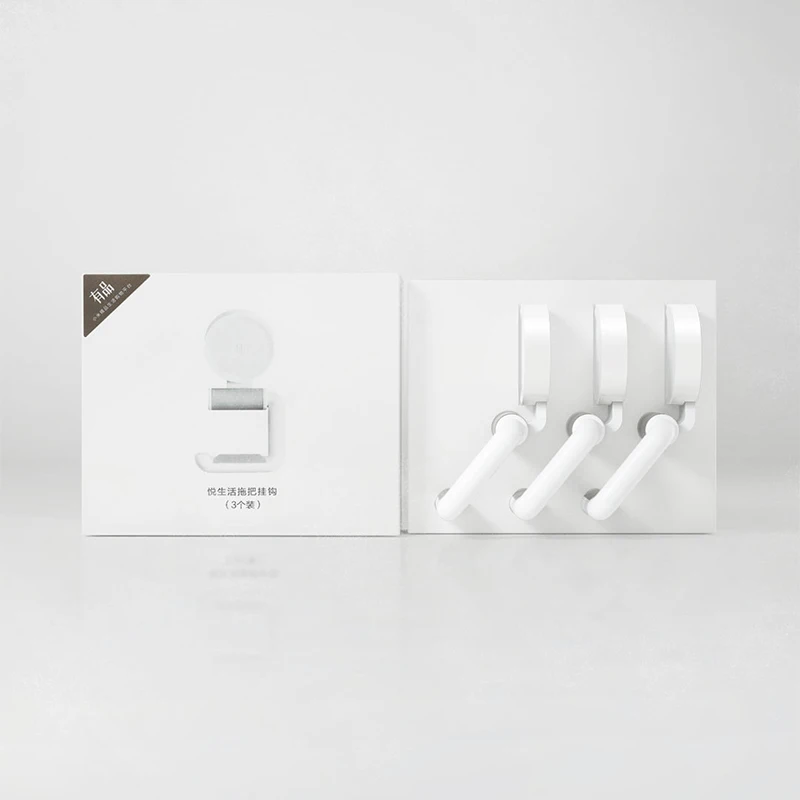 Xiaomi Hl настенный крюк для швабры зонтик деревянная щетка Крючки для ванной кухонные принадлежности прочный для ванной умный дом - Цвет: 3pcs a box