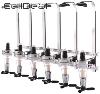 

6 Bottle Wall Mounted Bottle Stand Wine Spirit Drink Dispenser Plastic Aluminum Material Stand Bar Shot Optics Measurer Silver
