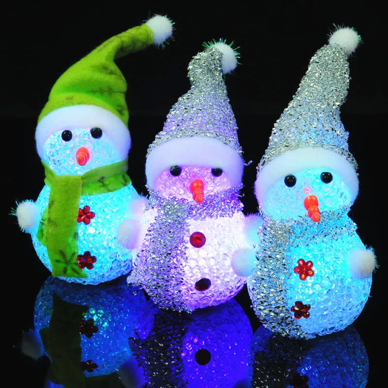 

1pc New Christmas Decorations Snowman LED Light Change Color Nightlights Snowman Night Lights Colorful Eye-lantern