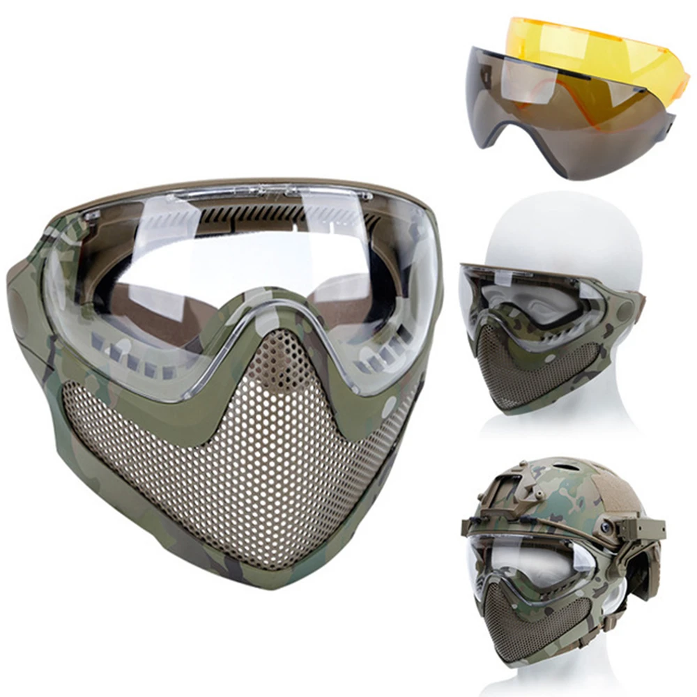 Airsoft Protective Mask Anti Fog Goggle Full Face Helmet Mask With  Black/Yellow/Lens Tactical CS Shooting Paintball Accessories|Paintball  Accessories| - AliExpress