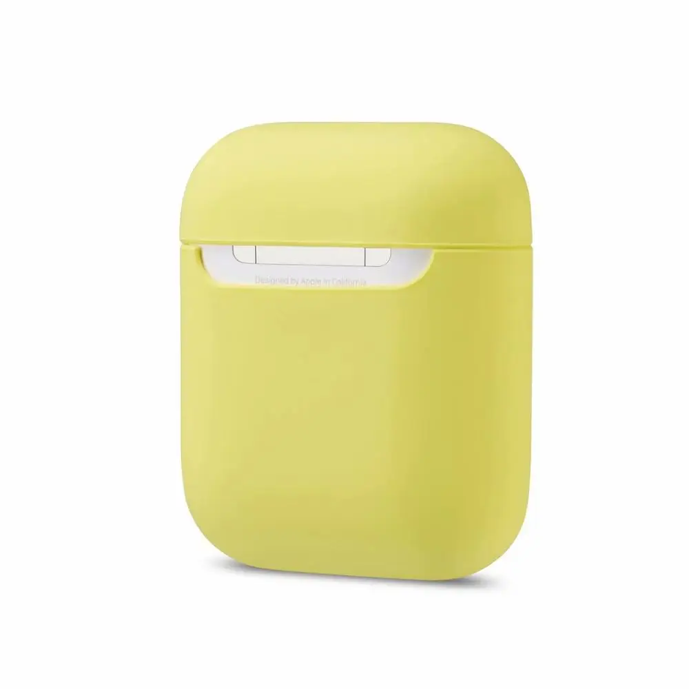 yellow Чехол для AirPods, силиконовый, Bluetooth, беспроводной чехол для наушников, для Apple Airpods 2, защитный чехол, аксессуары для кожи, зарядная коробка, 1 шт - Цвет: yellow
