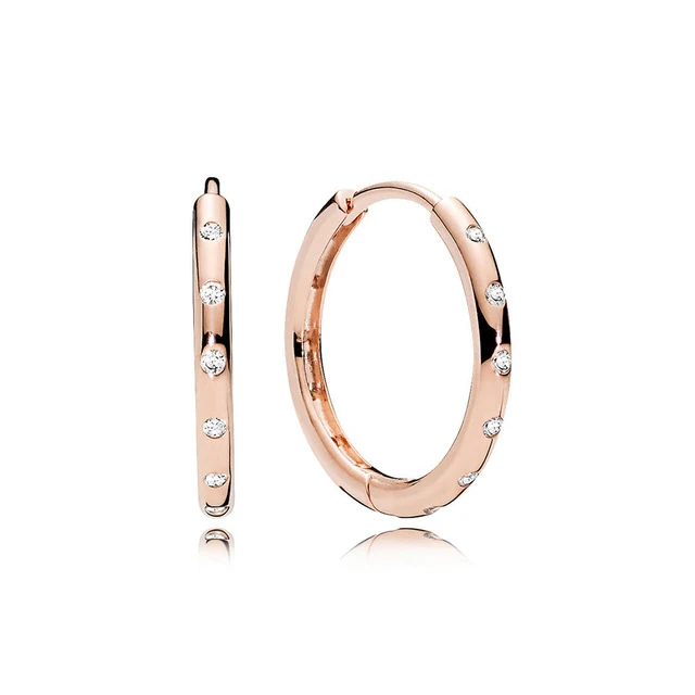 

High quality version 100% Sterling Silver 1:1 charming pink earrings, original female Earrings
