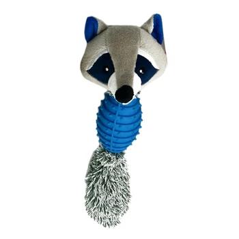 

Cute Plush Toys Squeak Pet Raccoon Animal Plush Toy Dog Chew Squeaky Whistling Involved Dog Toys