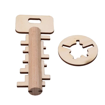

Classical Funny Kong Ming Lock Toys Wooden Toy Unlock Puzzle Key Intellectual Educational Wooden Puzzle Games For Children Adult