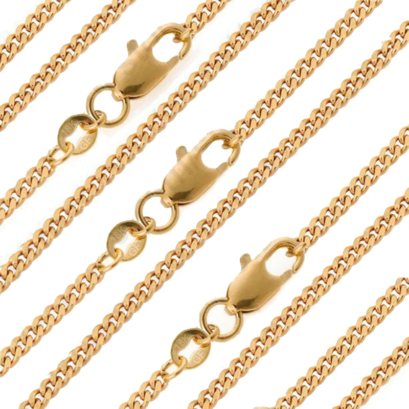 10PCS Jewelry Column Ball Necklace 18K Gold Filled Necklace Chains For  Pendants