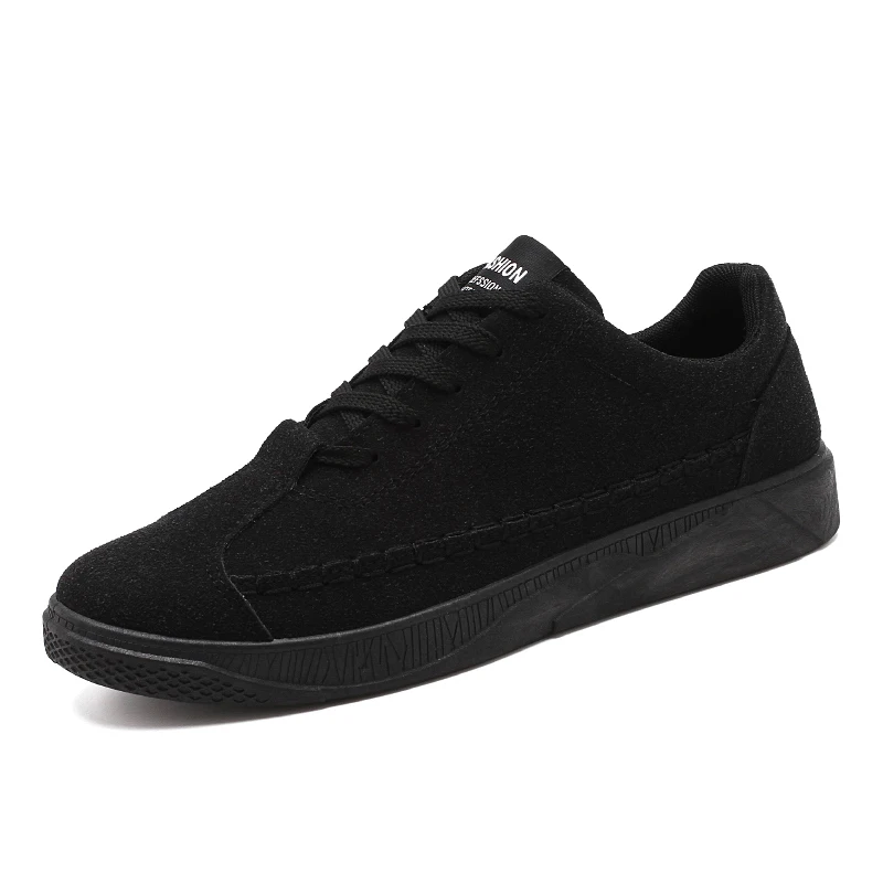 New men casual board shoes lightweight low-top sneakers black breathable comfortable shock absorption non-slip wear single shoes