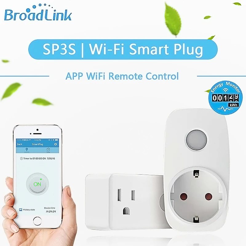 Broadlink оригинальная розетка SP3S умный дом США ЕС WiFi Разъем измерителя питания для