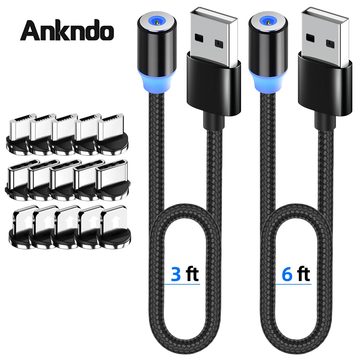 ANKNDO Магнитный зарядный кабель USB C для Xiaomi Iphone Samsung Micro шнур | Мобильные телефоны и