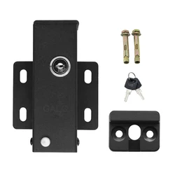Serrure électrique automatique de porte battante noire, verrou à pêne dormant pour ouvre porte battante/gâche extérieure pour serrure de porte battante 