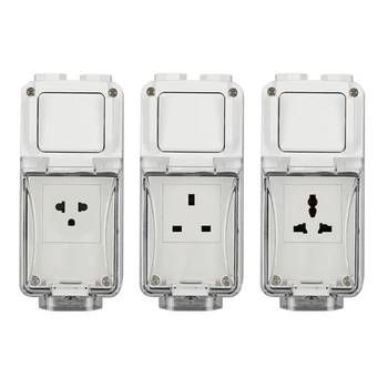 

US/UK Plug Electrical Wall Socket Waterproof Outdoor Weatherproof Power Outlet 449C