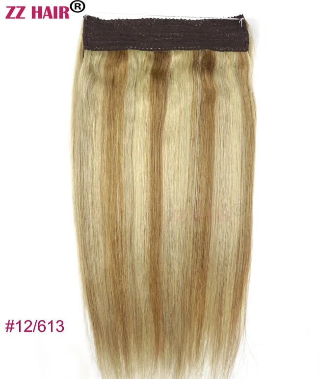 ZZHAIR 220 г 3" Искусственные волосы одинаковой направленности венчик для волос волосы флип в бразильские человеческие волосы для наращивания один кусок набор длинные леска волосы - Цвет: P12/613