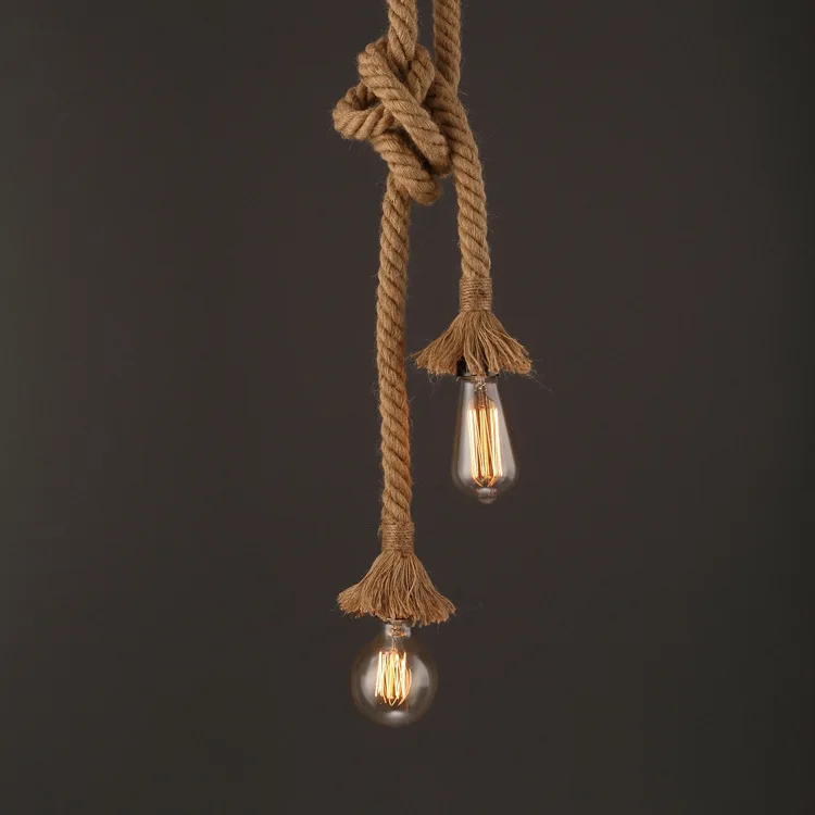 

Creative Pendant Light Loft Personality Industrial Lamp Fashion Single Head Modern Country Vintage Style Lamp Rope industrial