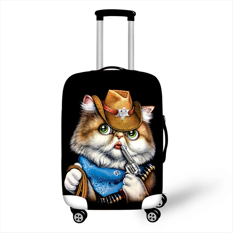 Kawaii, чехол для багажа с кошкой, Высокоэластичный чехол на колесиках, чемодан на молнии, Защитные Чехлы, аксессуары для путешествий