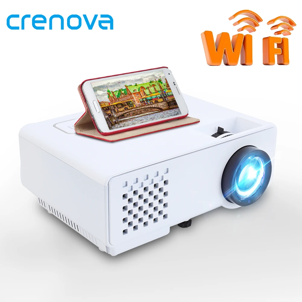 CRENOVA Mini LEDProjector 2800 Lumens For Full HD 1080p Wireless Sync Display Phone Portable Home Theater Video beamer | Электроника