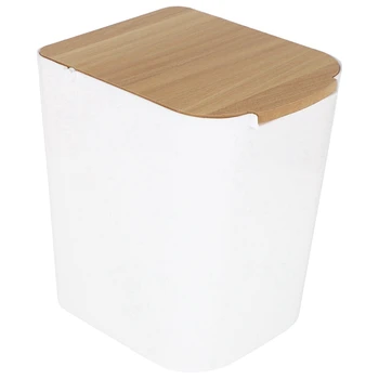

Trash Can Waste Bin Eco-Friendly Dustbin Plastic Trash Can Household Trash Bin Bathroom Toilet Waste Bin Garbage Bucket-White