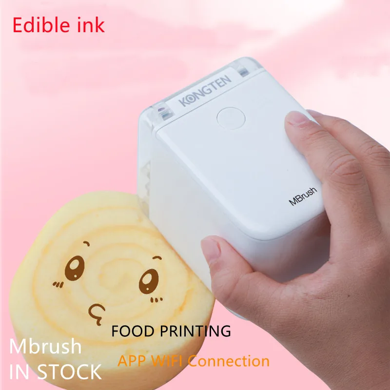 

Mbrush Mark Jet Food Grade Inkjet Printer Handheld Mini Printer Edible Ink Portable Mobile Color Printer for Coffee Bread Cake