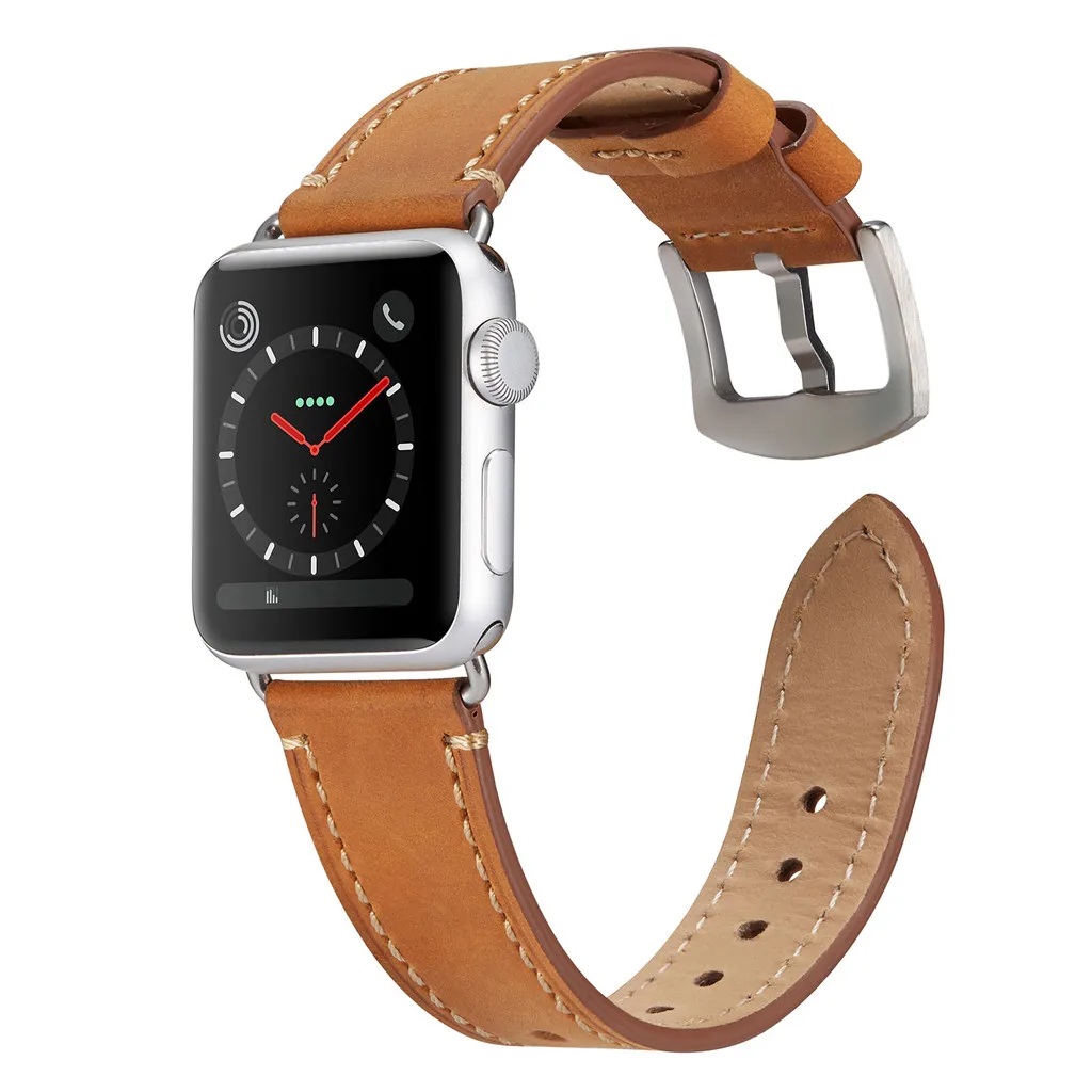 Для Apple Watch, версии Series4, версия 1, 2, 3, ремешок кожаный полосатый Ремешок Браслет 42/44 ремешок для часов, мм фитнес-трекер# G20