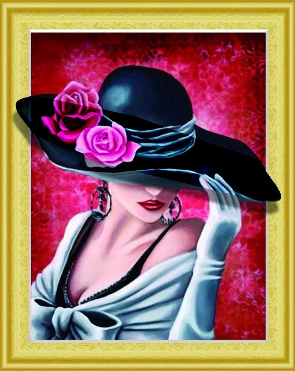 Diy diamond painting Full Drill handmake decorative painting cross stitch embroidery beadwork Woman Wearing Hat Marylin Monroe landscape needle felting