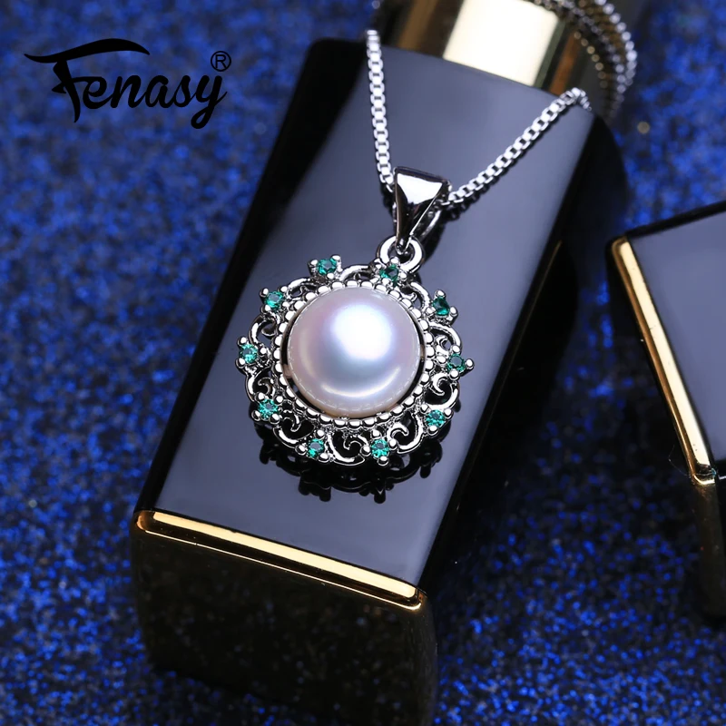 Женское Ожерелье из натурального жемчуга FENASY индивидуальная подвеска с цепочкой