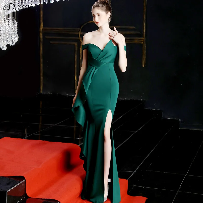 Зеленое вечернее платье, элегантное вечернее платье с вырезом лодочкой, сексуальное вечернее платье русалки, платье для вечеринки, платье для выпускного вечера, YNY-16655