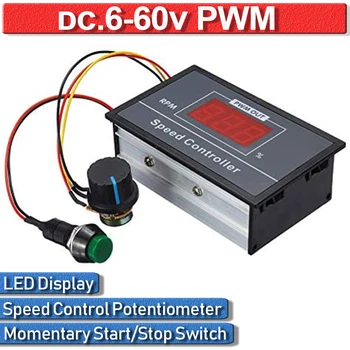 

NEW DC 12V 24V 36V 48V 30A Module Start Stop Switch PWM Motor Speed Controller PWM Adjustable Stepless Governor Regulator 15KHz