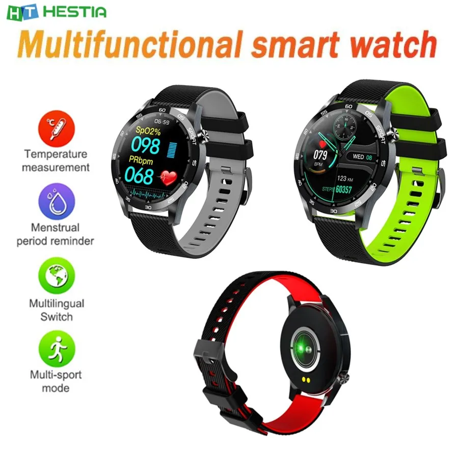 

Body Temperature Smart Watch Heart Rate Monitor Health Tracker Weather Forecast Silicone Strap Pedometer Sport Smart Bracelet