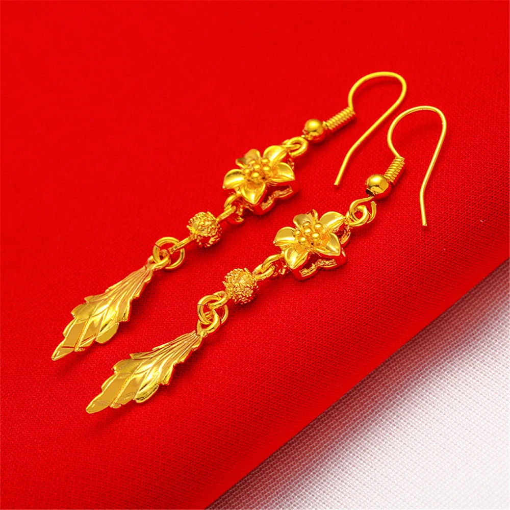 Drop Earrings Dangle Earrings Long Earrings 24K Gold Plated Charm Earrings For Women Long Tassel Drop Earing Brincos Femme Wedding Jewelry Accesories Party Gifts