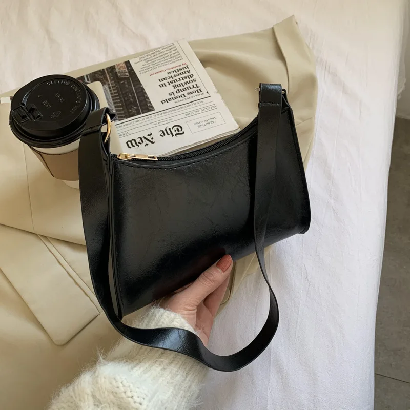 Fashion Retro Baguette Bag Pu Leather Lady Shoulder Bag Simple Style Winter High Quality Female Crossbody Bag Fashion Retro Baguette Bag Pu Leather Lady Shoulder Bag Simple Style Winter High Quality Female Crossbody Bag