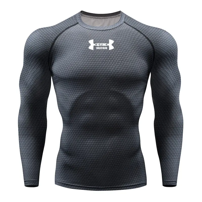 Мужские кроссовки футболка Rashguard BJJ трикотаж сжатия топы Крест Fit Рубашки Тренажерный зал Футболка для бодибилдинга открытый Спорт
