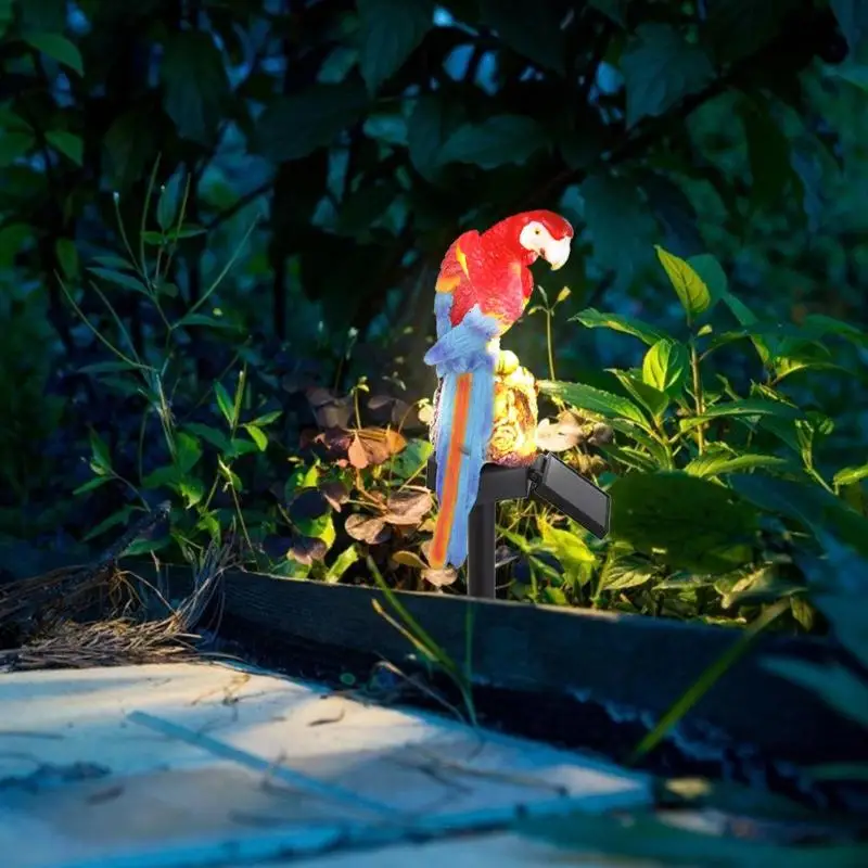 Светодиодный светильник на солнечной батарее с изображением совы попугая, садовый светильник, энергосберегающий портативный, без размеров, водонепроницаемый, садовый, дорожный, ландшафтный светильник