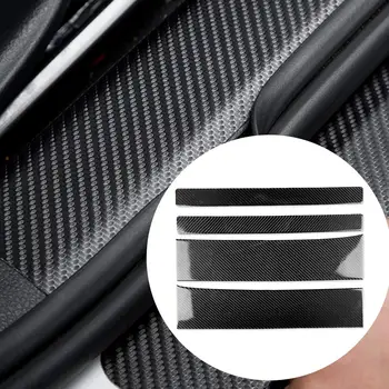 

4Pcs RRX-101245 Carbon Fiber Auto Car Door Sill Protection Sticker Strip for Tesla Model X Self-adhesive anti scratch auto decor