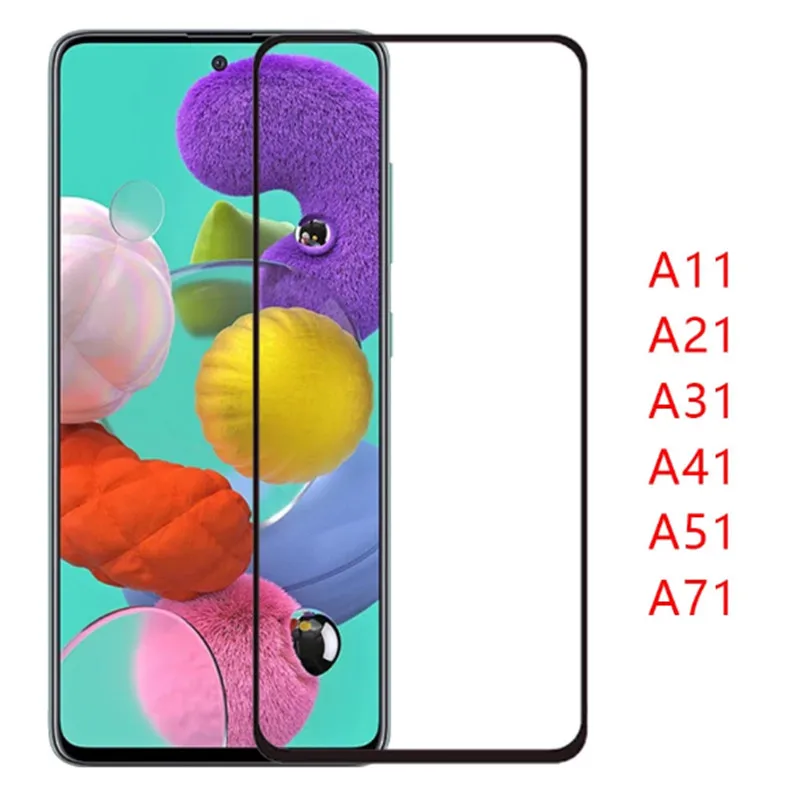 

2Pcs Protective Glass for Galaxy A51 a 71 a 31 Samsung a71 5g A11 A21 a31 a41 Full Cover Screen Protector on Galaxy a51 5g Glass