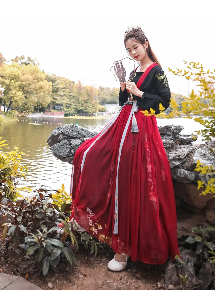 Традиционная китайская одежда костюм ханьфу женский старинный танцевальный костюм Классическая Фея Принцесса народный фестиваль платье для выступлений на сцене DL4470