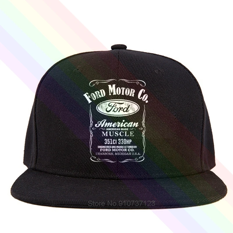Ford American Made Muscle- Licensed Motor Company 2020 Newest Black Popular Baseball Flat Brim Hat Hats Unisex | Аксессуары для