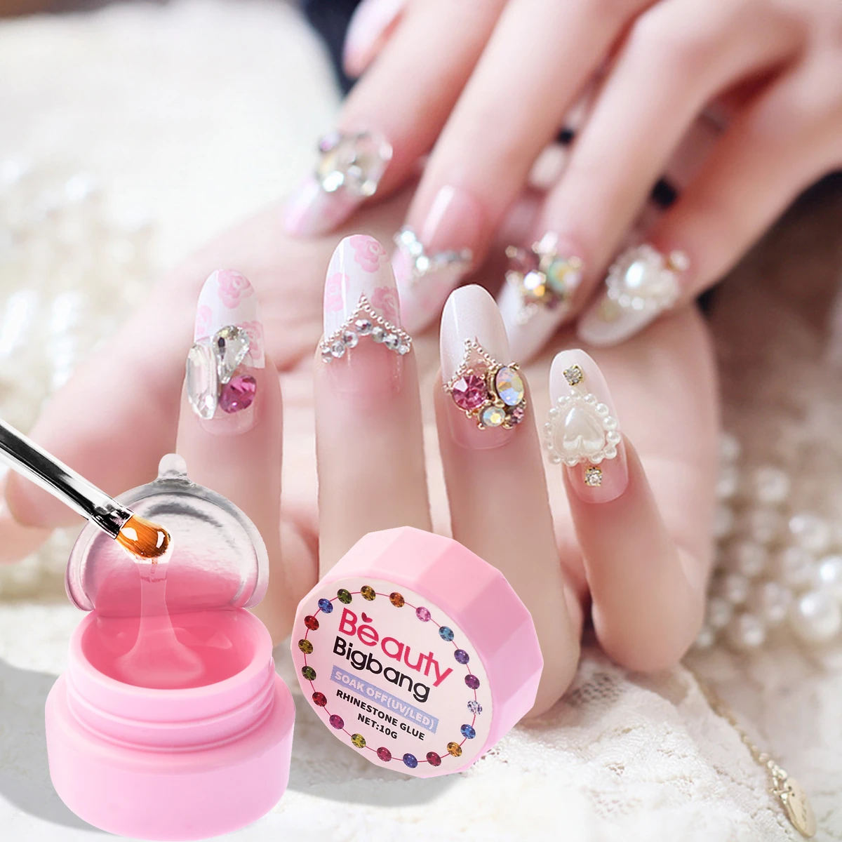 

Super Sticky Adhesive BeautyBigBang Tips Glue UV Nail Gel Nail Art Rhinestones Metal Jewelry Accessory Nail Decoration Nail Gel