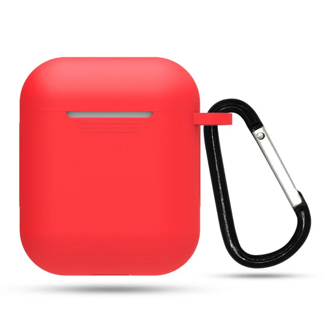 Мини Мягкий силиконовый чехол для Apple Airpods, ударопрочный чехол для Apple, гарнитура для Airpods, ультра тонкий защитный чехол Air Pods - Цвет: Красный