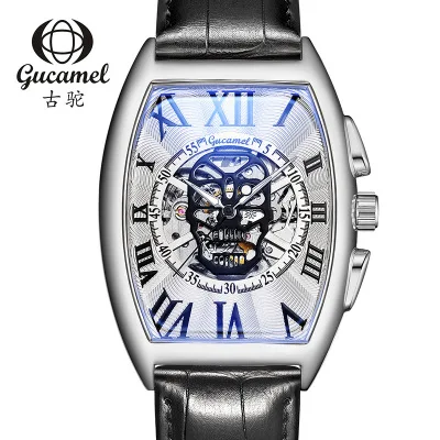 

GUCAMEL Fashion Men's Watches Top Brand Luxury Wristwatch Waterproof Meshanical Watch Leather Strap Male Clock Relogio Masculino