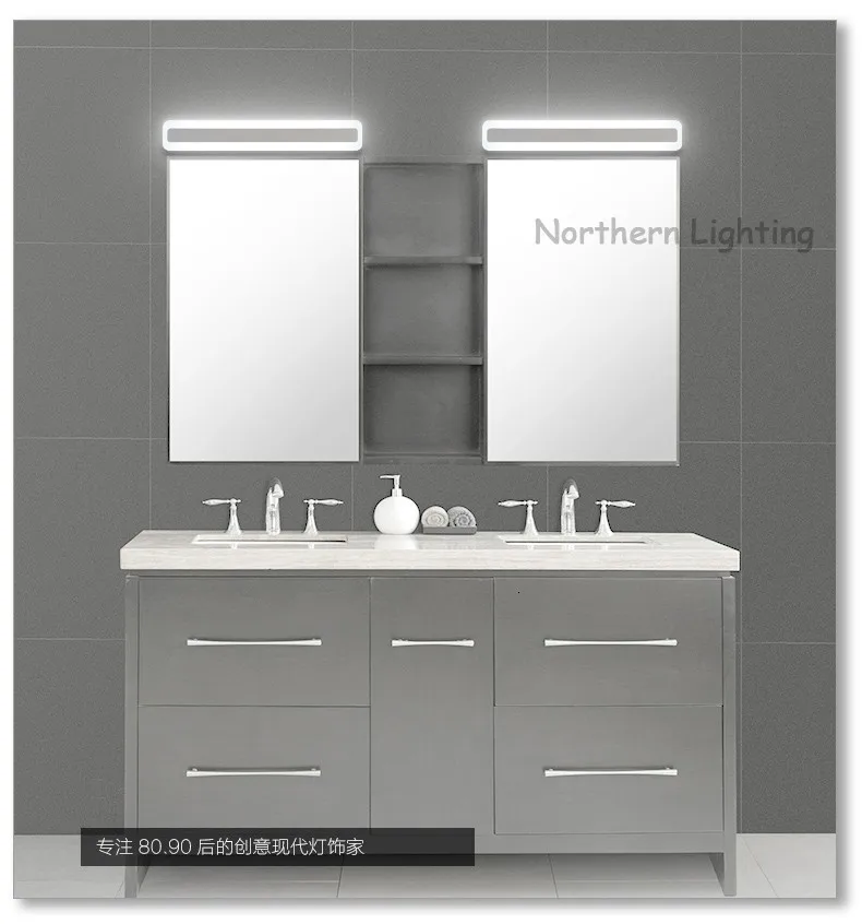 Новинка, 40 см-120 см, светодиодный зеркальный светильник для ванной комнаты, современный настенный светильник, лампада, светодиодный светильник, светильники, Apliques de Pared Luz