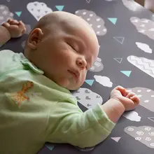 Комплект простыней для детской кроватки, 2 упаковки, мягкая простыня для матраса, детское постельное белье в сером облаке и волне с рисунком Кита, стандартный матрас для кроватки