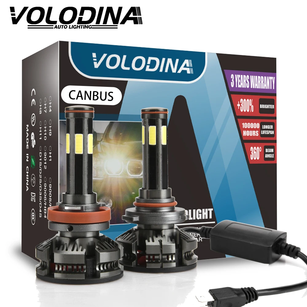 Volodina Mini Canbus No Error H11 H7 LED Car Headlights 12V 16000LM 6000K 6500K Lamp 9005 HB3 9006 HB4 H8 H9 H4 Led light Bulbs |